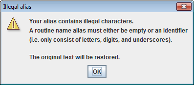 Error message on violating identifier syntax