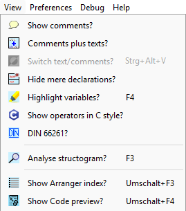 View menu with Issue #1133 workaround enabled. Appearence of Checkbox menu items with icons when "Use Windows 11 L&F workaeound" is active