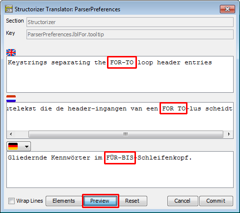 Translator Row Editor (with substituted placeholders)