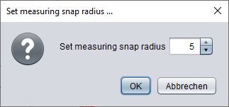 Dialog to adapt the measuring snap radius