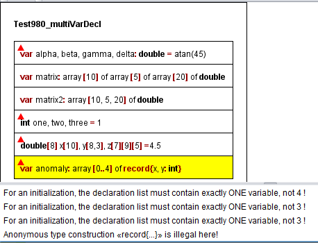 Several declaration syntax complaints