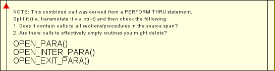 Multi-line CALL resulting from COBOL import