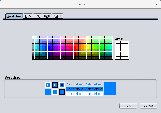 Typical color chooser dialog