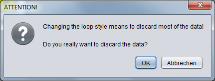 Warning dialog on altering the loop style