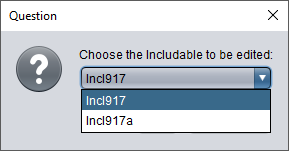 Choice dialog for the editing of an included diagram