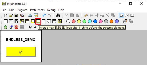 Situation on inserting an Endless loop element