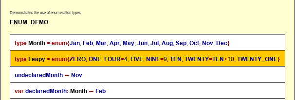 Two type definitions without and with code setting