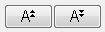 Pair of font-resizing buttons in the editor