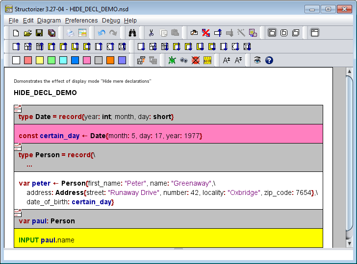 Hide mere declarations demo b