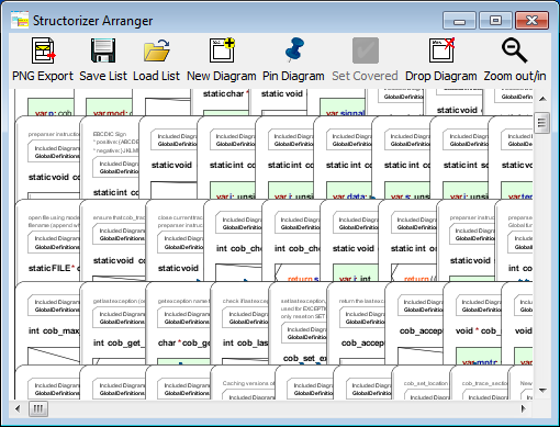 Arranger crammed with imported diagrams