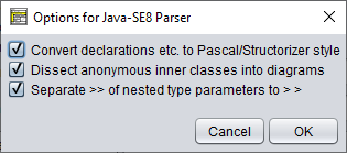 Language-specific import options for Java