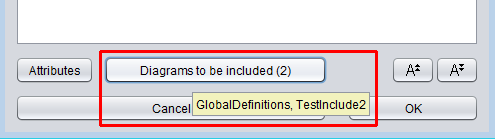 Include List button with tooltip on diagram editor