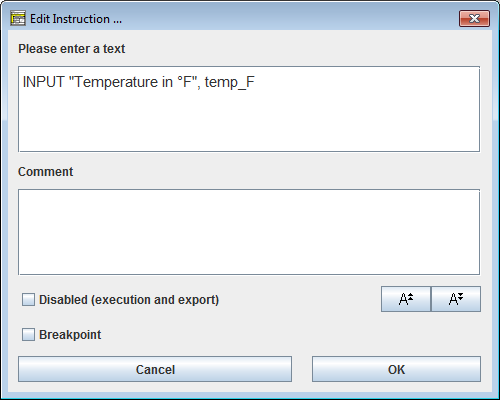 Editing the first instruction