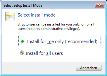 Windows installer - mode choice