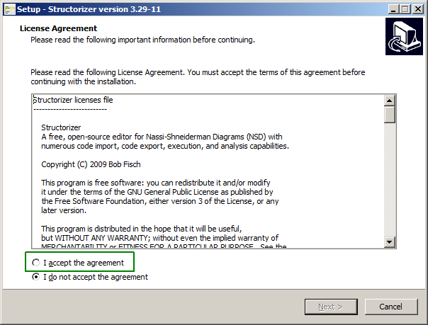 Windows installer - license agreement