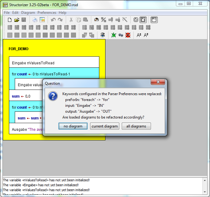 Refactoring question after having loaded a preference file