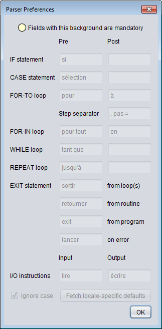 Read-only parser perefereces from Attribute Inspector