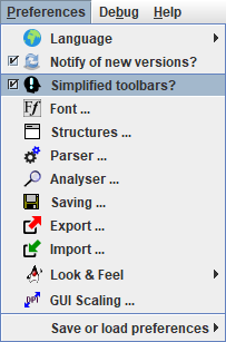 Preferences menu 3.31-03 with Simplified toolbars? selected