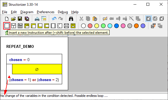 Add an instruction in the REPEAT-Loop