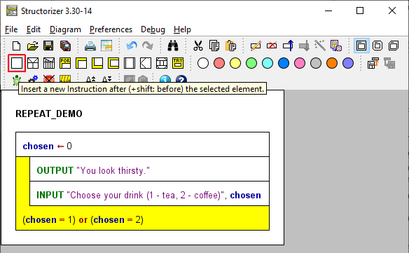 Add an instruction After the REPEAT-Loop