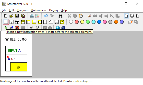 Add an instruction in the WHILE-Loop