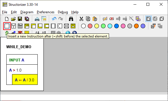 Add an instruction After the first in the WHILE-Loop