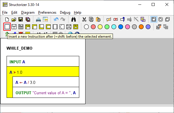 Add an instruction after the WHILE loop